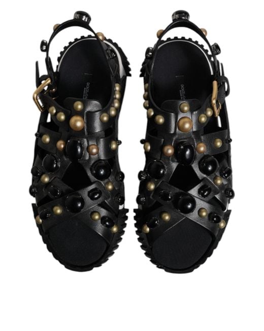 Dolce & Gabbana Black Flat Sandals for men