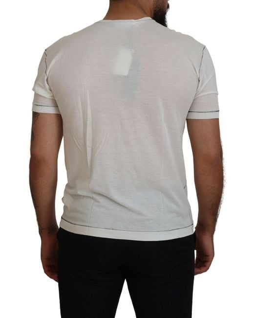 Dolce & Gabbana Gray Elegant Cotton-Silk Blend Tee for men