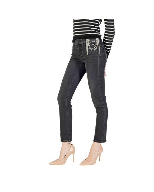 Liu Jo Blue Black Cotton Skinny Jeans