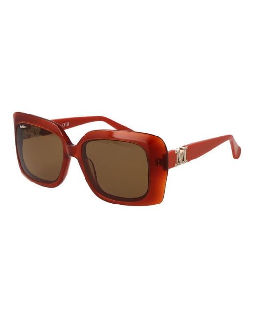 Max Mara Brown Orange Acetate Sunglasses