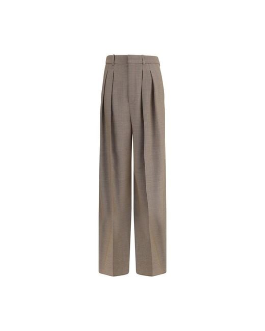 Saint Laurent Brown Beige Wool Casual Pants