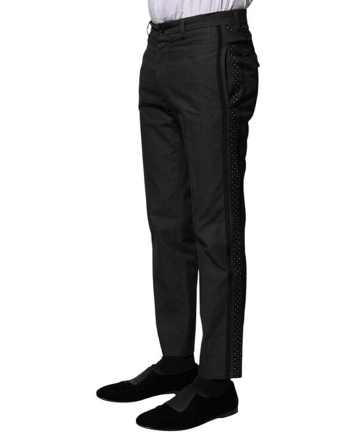 Dolce & Gabbana Black Straight Trousers for men