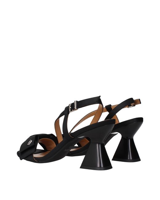 Ganni Black Satin Heeled Sandal