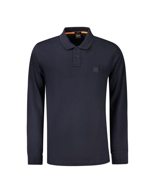Boss Blue Cotton Men's Polo for men