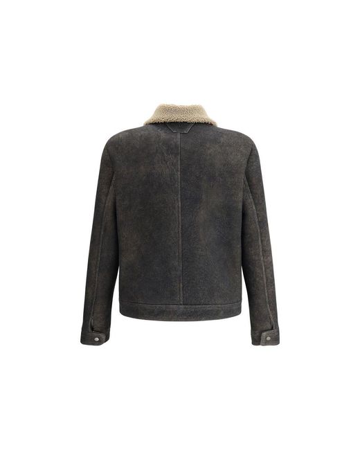 Salvatore Santoro Black Shearling Jacket for men