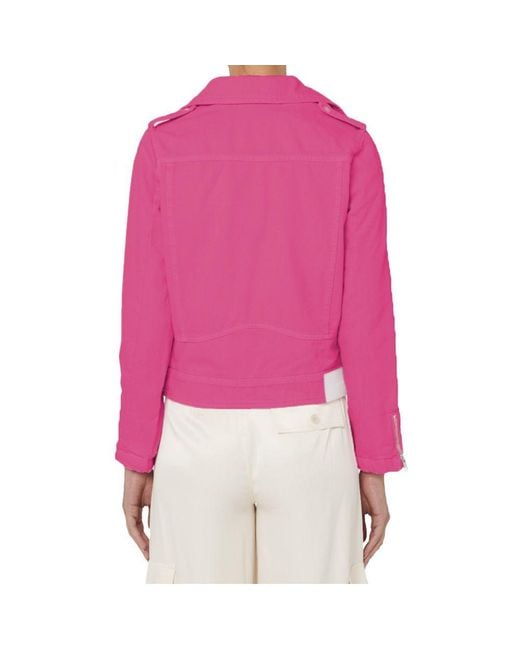 hinnominate Pink Fuchsia Cotton Jackets & Coat