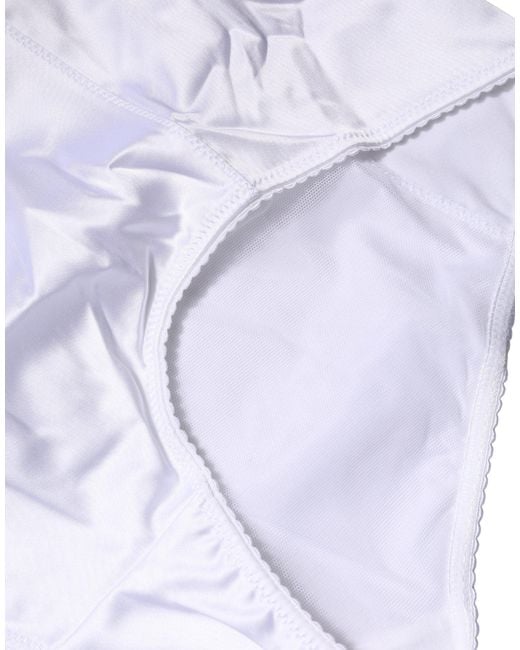 Dolce & Gabbana Blue White Silk Blend High Waist Girdle Panty Underwear
