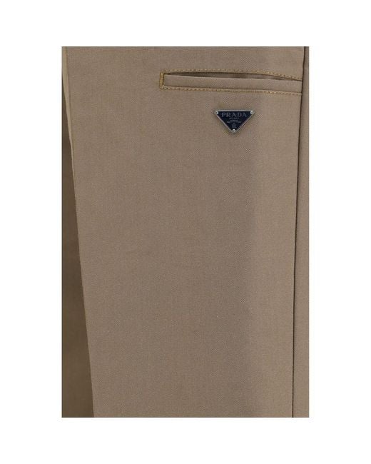 Prada Natural Brown Cotton Casual Pants for men