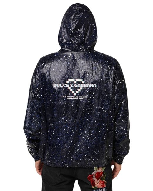 Dolce & Gabbana Blue D&g Game Hooded Men Sweatshirt Sweater for men