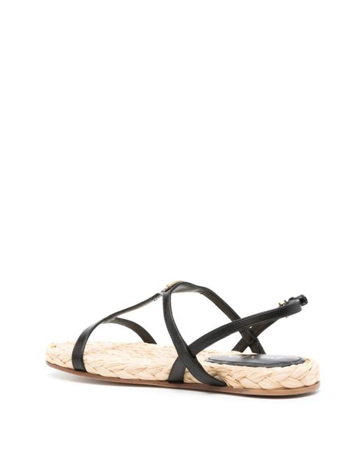Prada Natural Logo Leather Sandal