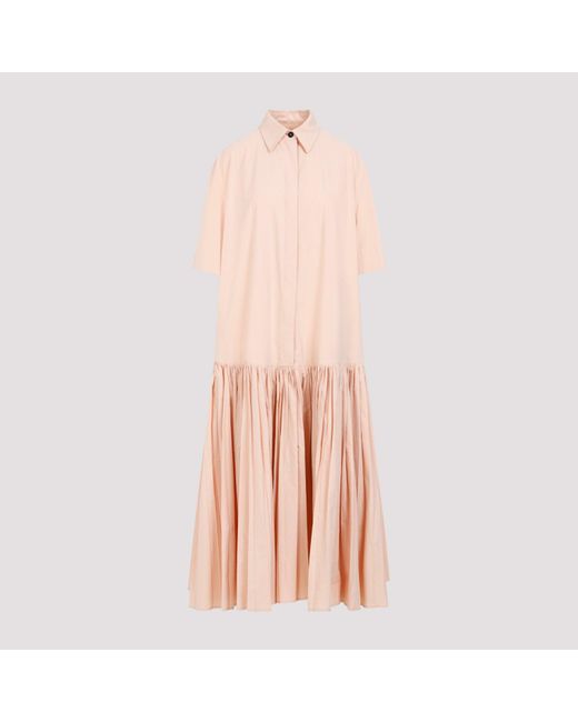 Jil Sander Pink Cotton Midi Dress