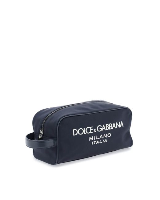 Dolce & Gabbana Blue Rubberized Logo Beauty Case for men