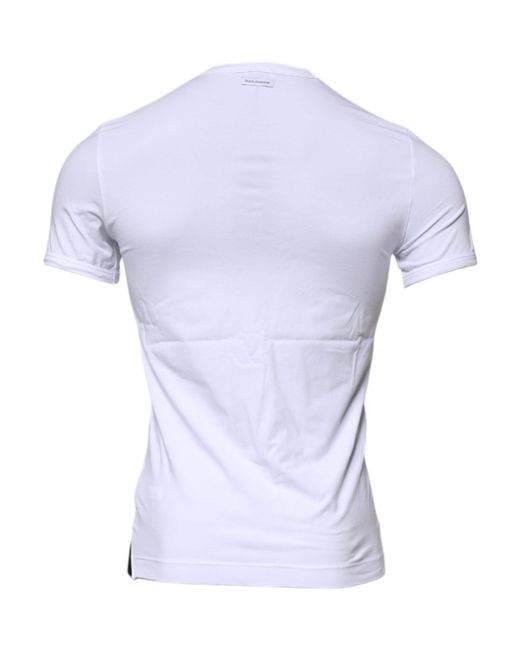 Dolce & Gabbana Blue Cotton Stretch Crewneck Underwear T-Shirt for men