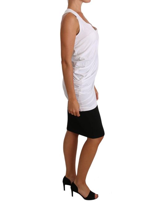 Roberto Cavalli Black Elegant Tie Back Tank Top Tee