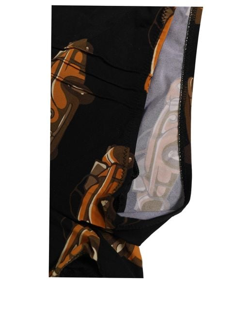 Dolce & Gabbana Black Car Print Swim Trunk Beachwear Swimwear for men