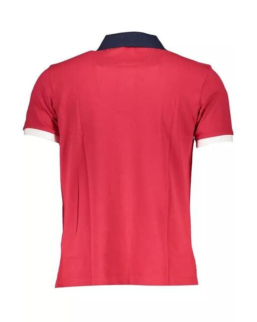 La Martina Red Pink Cotton Polo Shirt for men