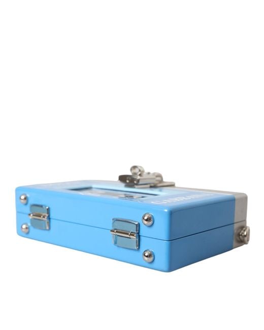 Dolce & Gabbana Blue Multicolor Cassette Player Box Dg Music Crossbody Shoulder Bag