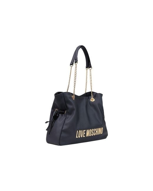 Love Moschino Blue Black Polyester Handbag