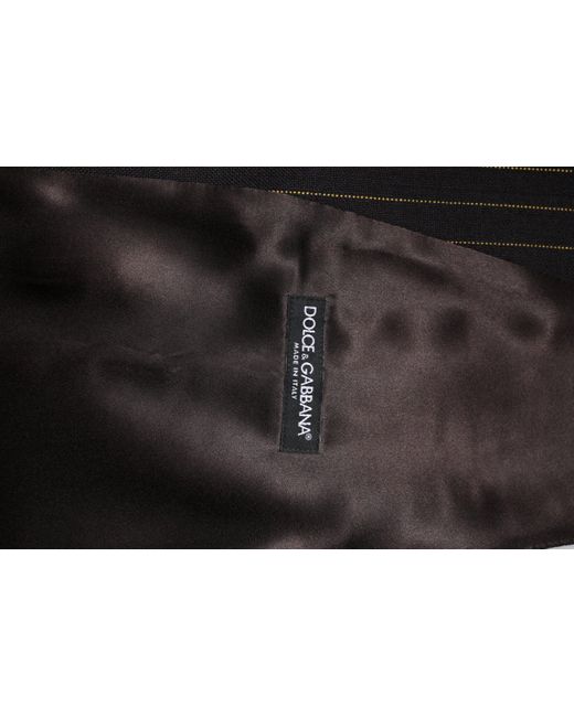Dolce & Gabbana Black Pinstripe Vest Formal Wear for men