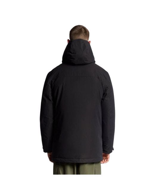 Lyle & Scott Black Polyester Parka for men