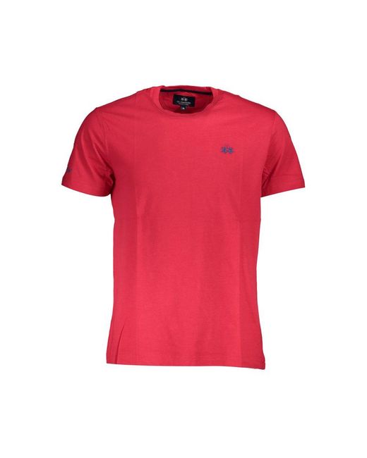 La Martina Red Cotton T-Shirt for men