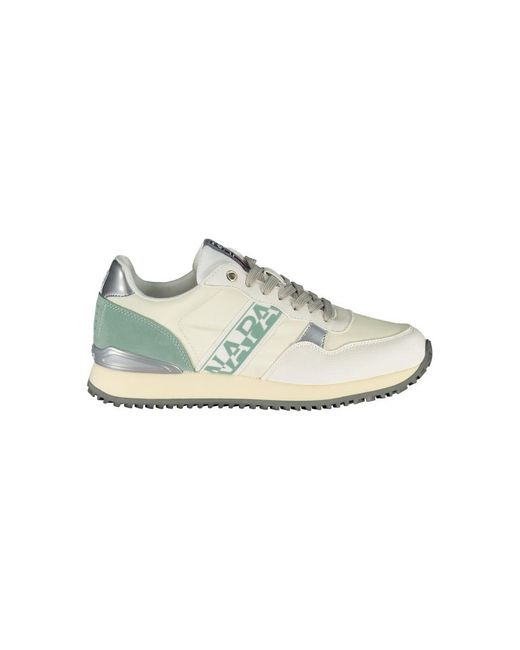 Napapijri White Chic Lace-Up Sports Sneakers With Contrast Detail
