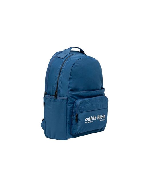 Calvin Klein Blue Recycled Polyester Backpack for men