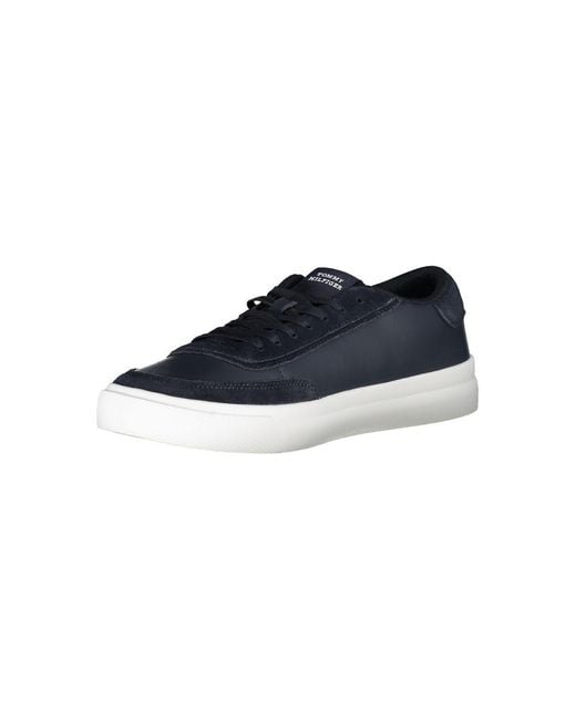 Tommy Hilfiger Blue Sleek Lace-Up Sneakers With Contrast Accents for men