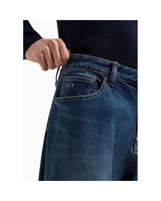 ARMANI EXCHANGE Blue Cotton Skinny Jeans for men