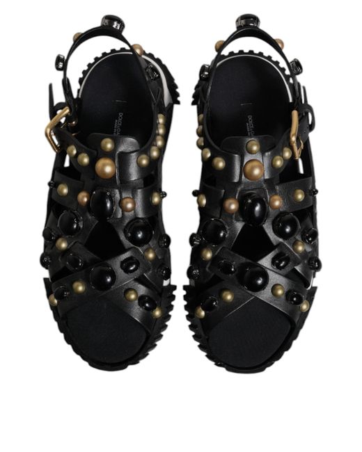 Dolce & Gabbana Black Flat Sandals for men