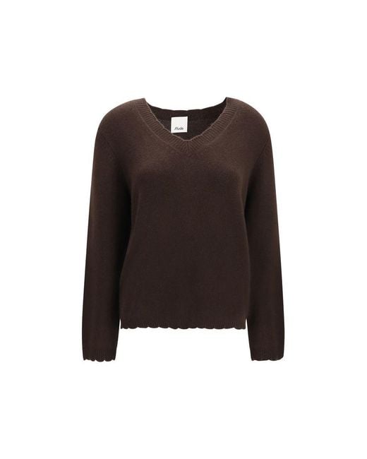 Allude Brown Cashmere Sweater