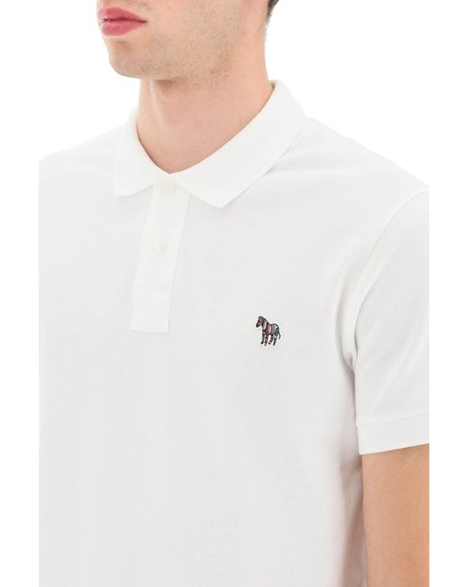 PS by Paul Smith White Organic Cotton Slim Fit Polo Shirt for men