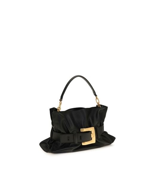Balmain Black Calf Leather Bos Taurus Shoulder Bag