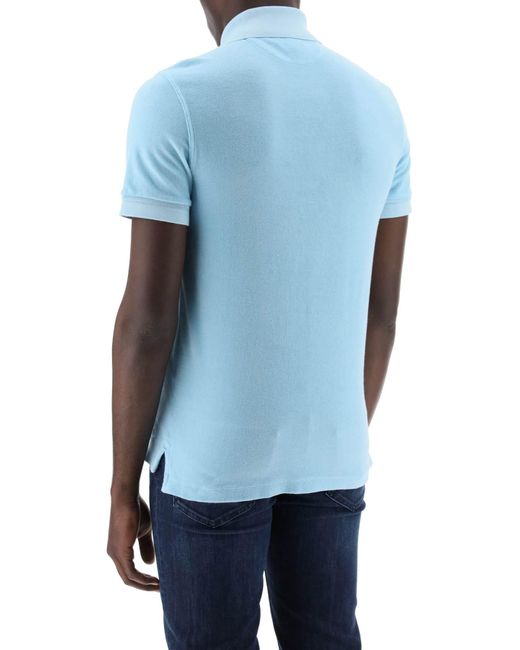 Tom Ford Blue Lightweight Terry Cloth Polo for men