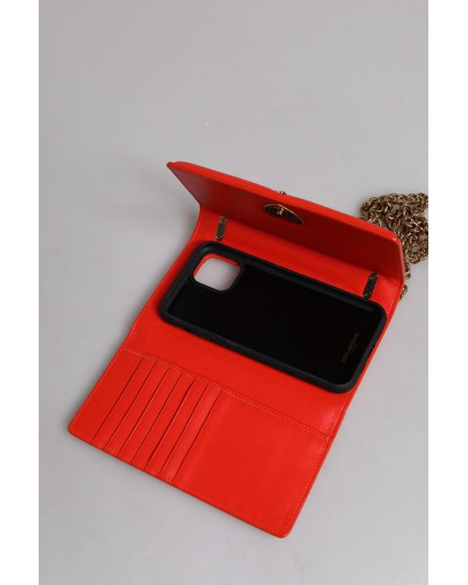 Dolce & Gabbana Red Quilted Devotion Crossbody Chain Phone Cover Bag for men