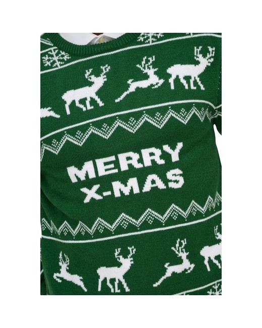 Only & Sons Green Bicolor Marabou Sweatshirt for men