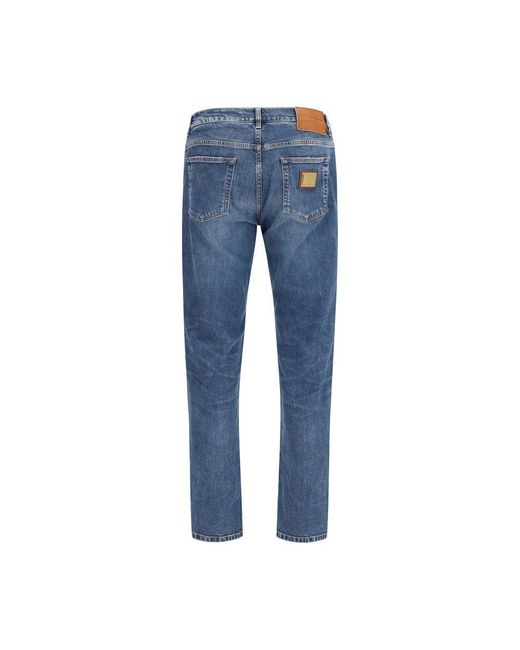 Dolce & Gabbana Blue Cotton Straight for men