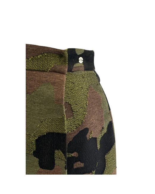 Trussardi Green Black Cotton Skirt