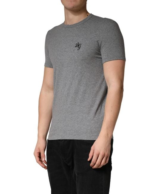 Dolce & Gabbana Gray Dg Logo Crew Neck Men Underwear T for men