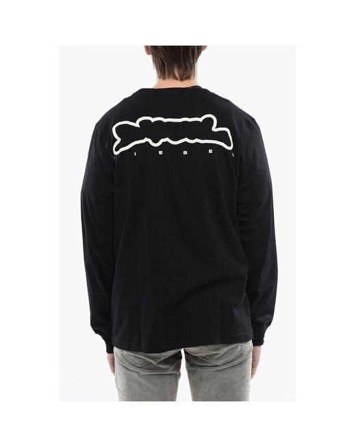 DIESEL Black Red Tag Long Sleeves Cotton T for men