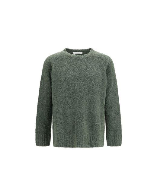 Laneus Green Bicolor Wool Oves Aries Sweatshirt for men