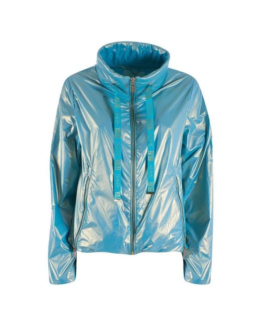 Yes Zee Blue Nylon Jackets & Coat