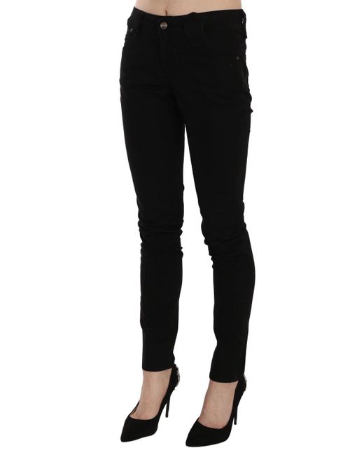 John Galliano Black Mid Waist Slim Fit Skinny Denim Casual Pants Jeans