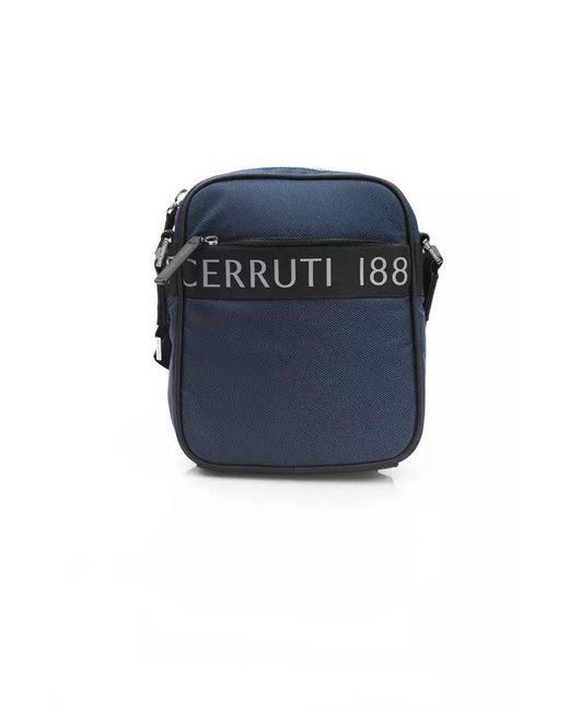 Cerruti 1881 Blue Elegant Nylon-Leather Messenger Bag for men