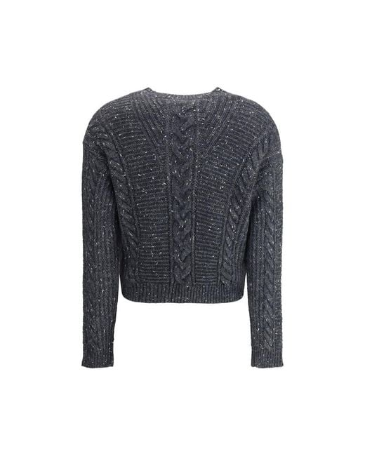 Max Mara Black Cropped Boxy Sweater In Alpaca