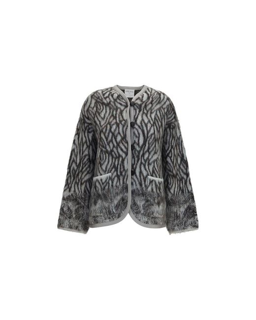 Forte_forte Gray Alpaca Vicugna Pacos Cardigan