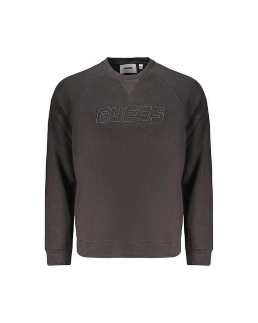 Guess Gray Black Cotton Men's Sweatshirt for men