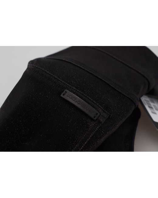 Dolce & Gabbana Black Metallic Trousers Pan73101