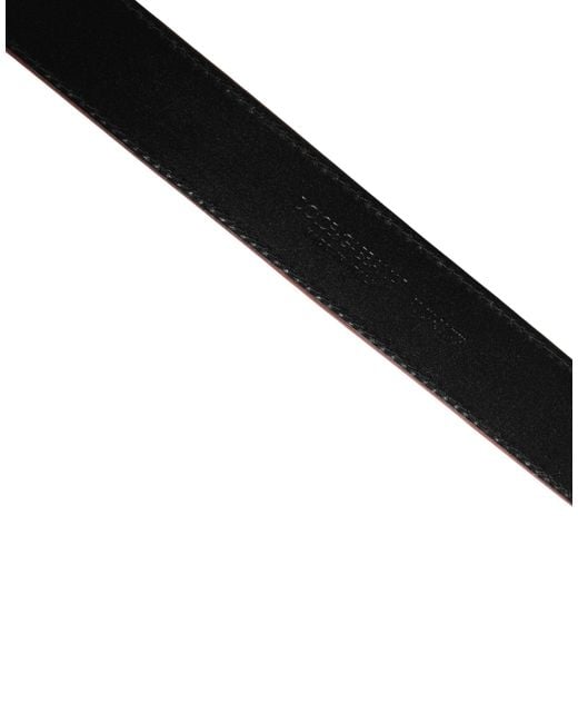 Dolce & Gabbana Red Woven Leather Metal Buckle Belt Linen Calf for men