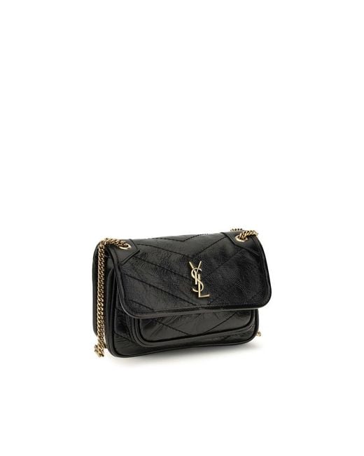 Saint Laurent Black Calf Leather Bos Taurus Shoulder Bag